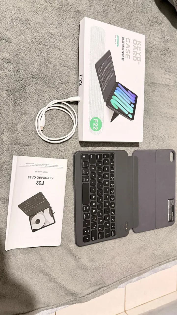 Capa com Teclado Bluetooth para iPad Mini 6 F22 + Caixa - Foto 3