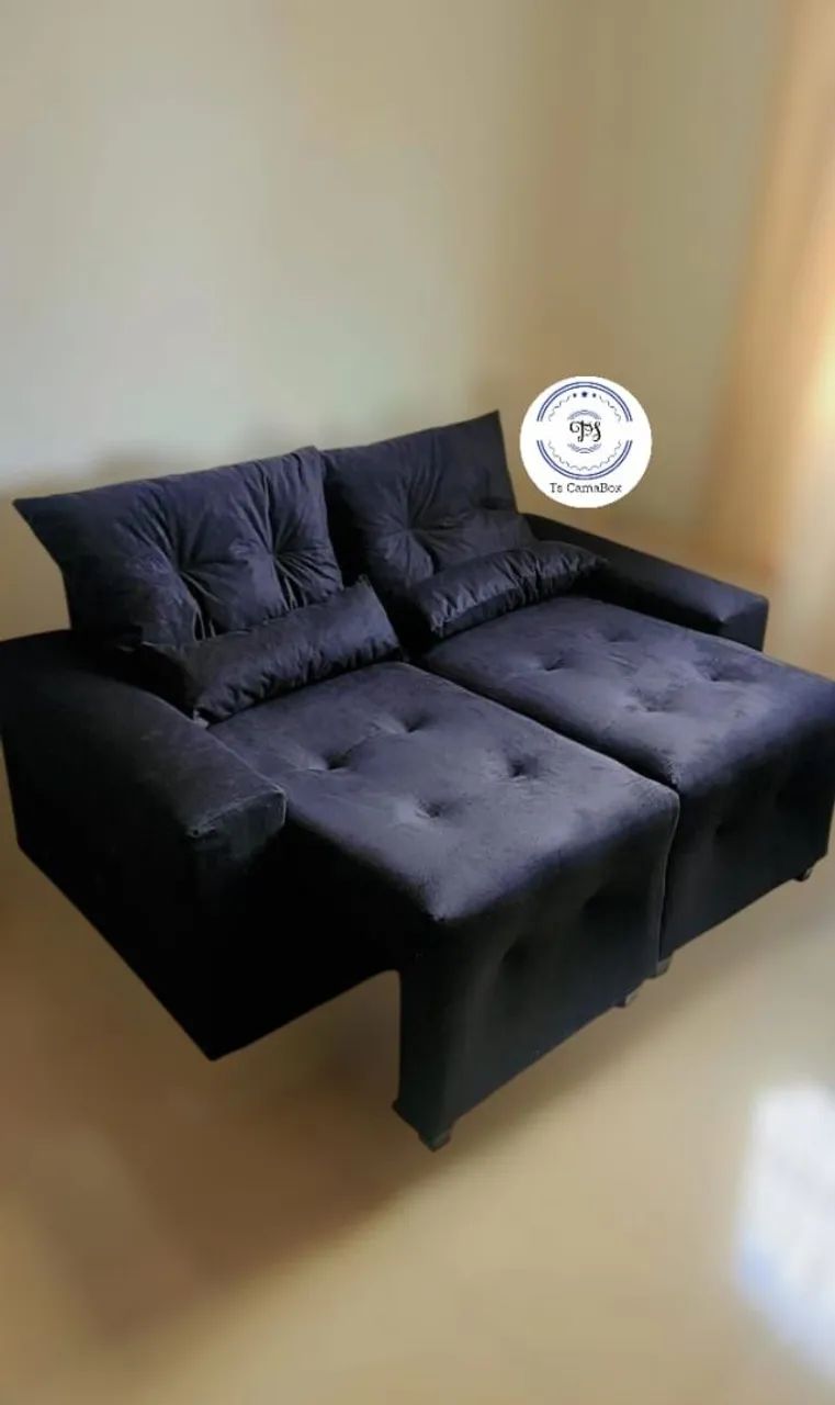 SOFÁ RETRÁTIL PRETO  - Foto 2