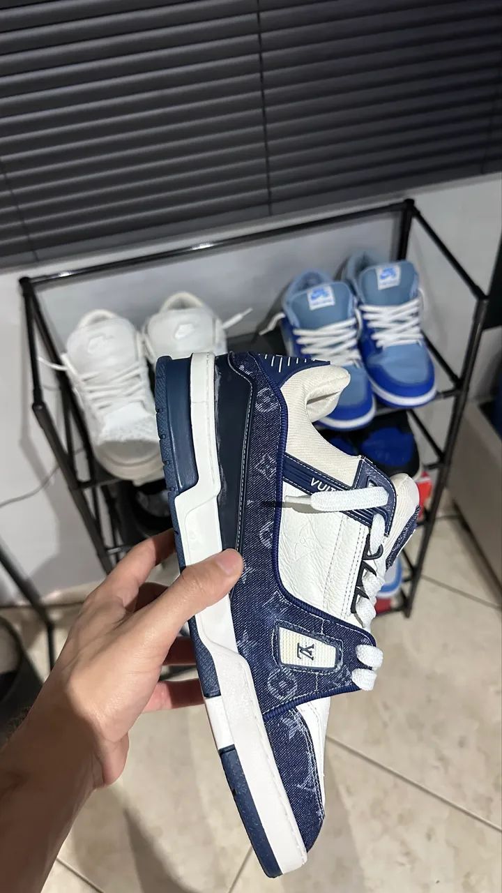 Tênis LV Trainer - AZUL E BRANCO - Foto 2