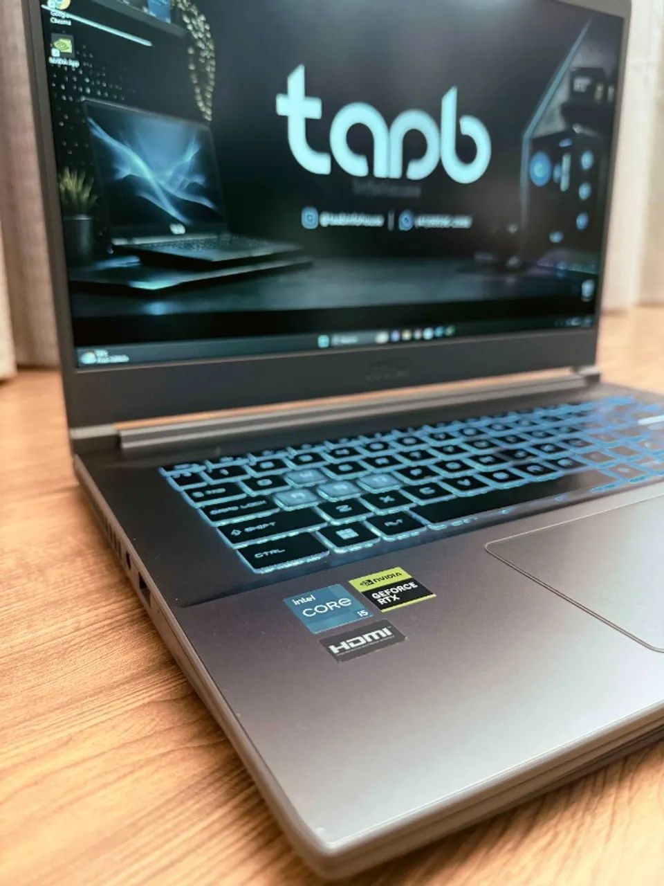 Notebook Gamer MSI Thin 15 Intel Core i5 RTX3050 16Gb 512SSD 15.6" Polegadas 144hz - Foto 3