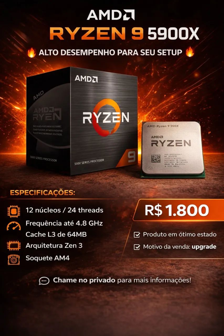 Ryzen 9 5900X - Processadores - Uberaba, Curitiba 1495746785 | OLX