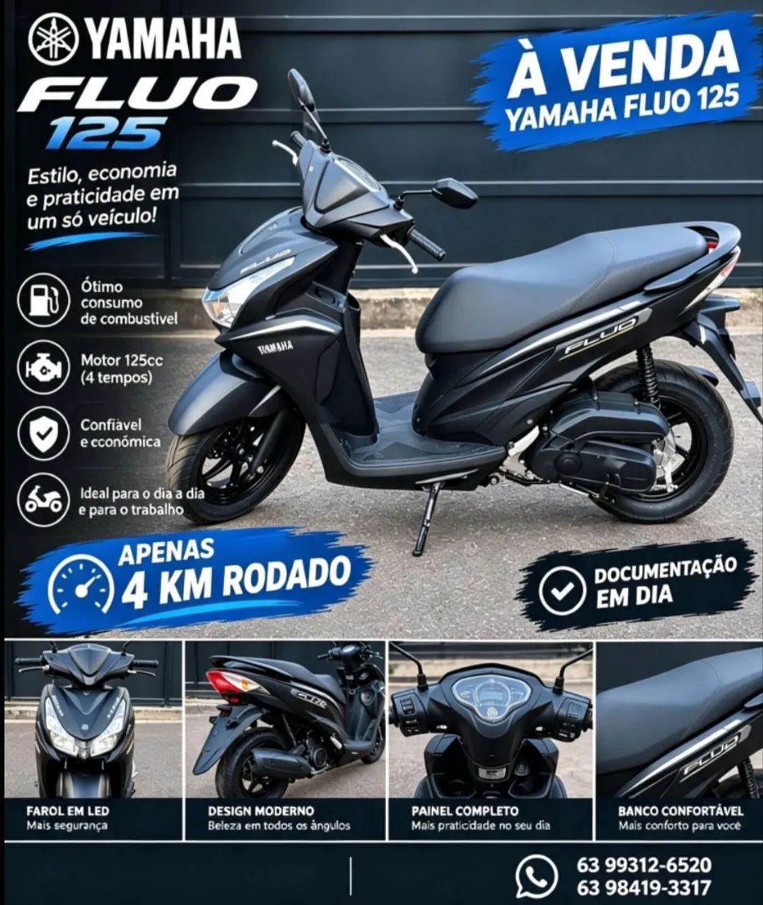 Yamaha Fluo 125 ? 0km / 4km rodado ? 2026 ? Documentada.9v - Foto 4