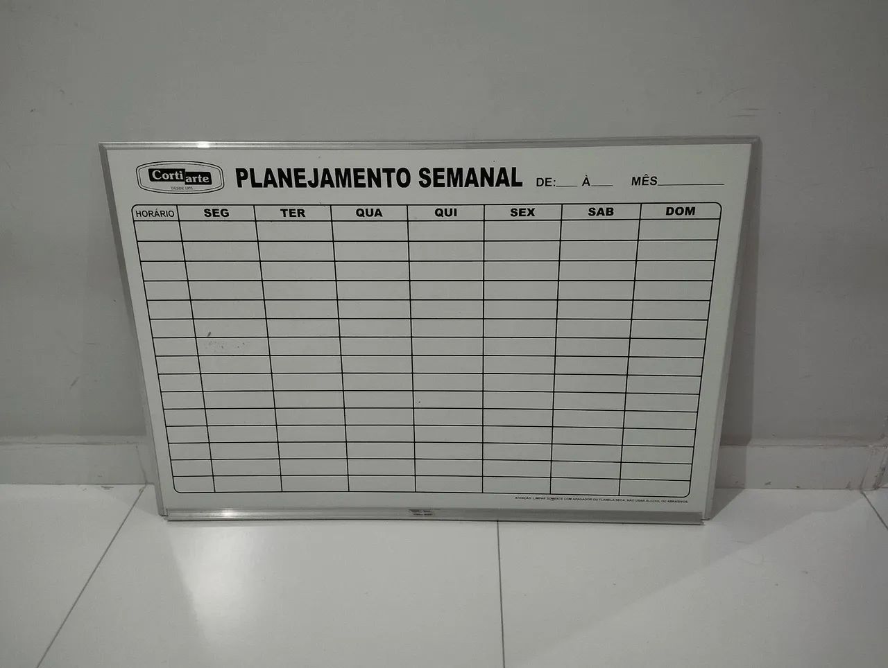 Quadro branco semanal 