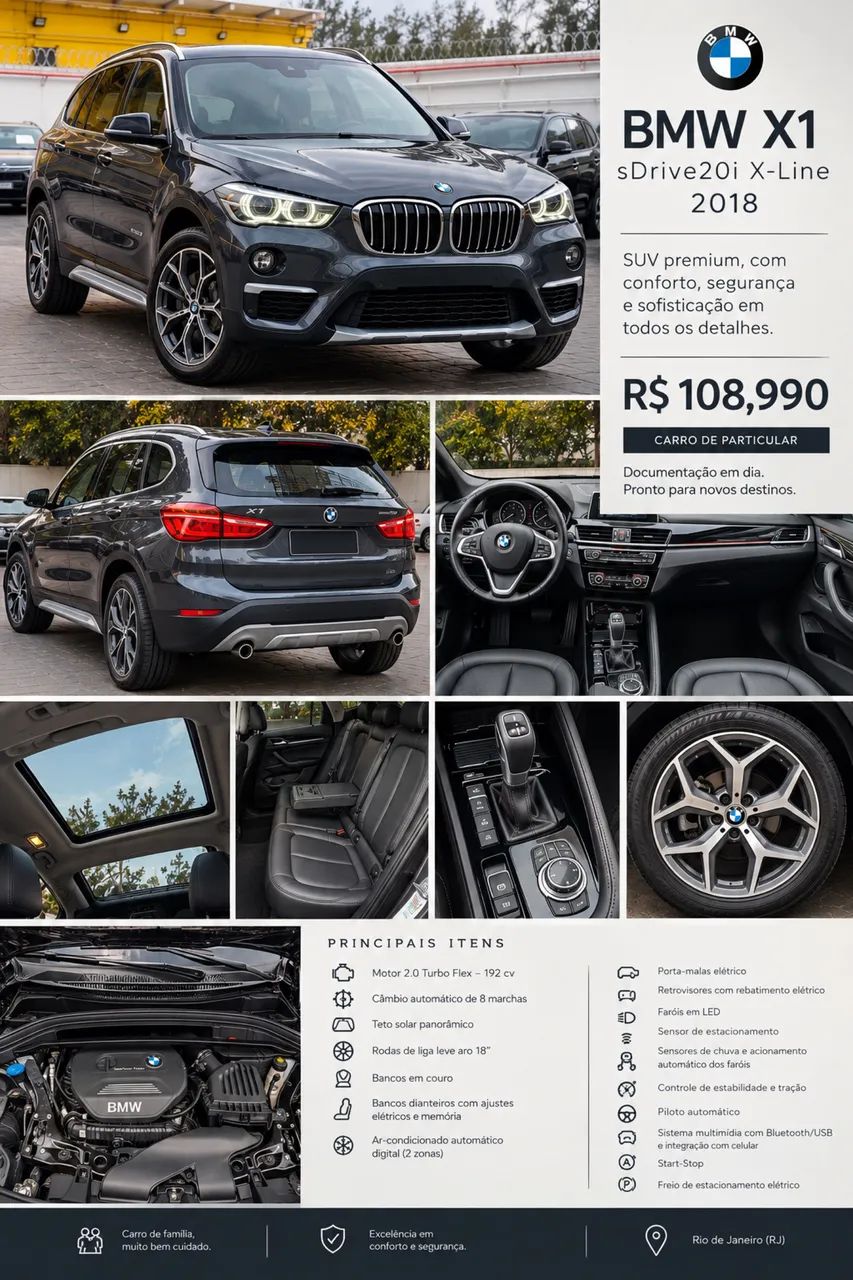 BMW X1 Sdrive 20I X-line 2.0 TB Active Flex 2018