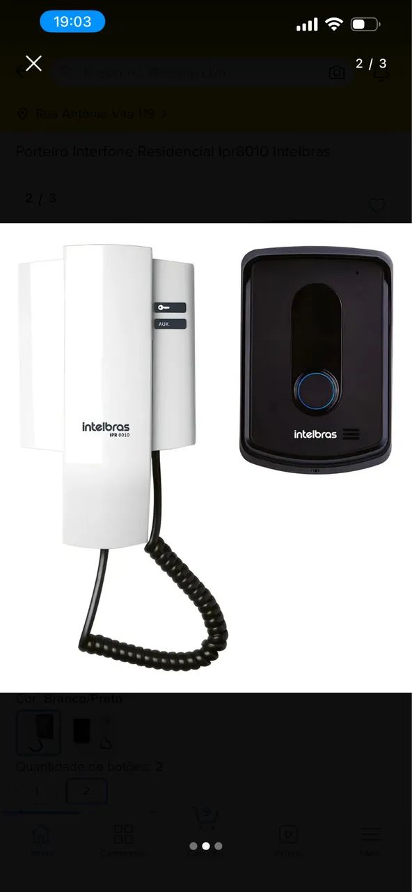 Kit Porteiro Eletrônico Interfone Intelbras Completo 8010