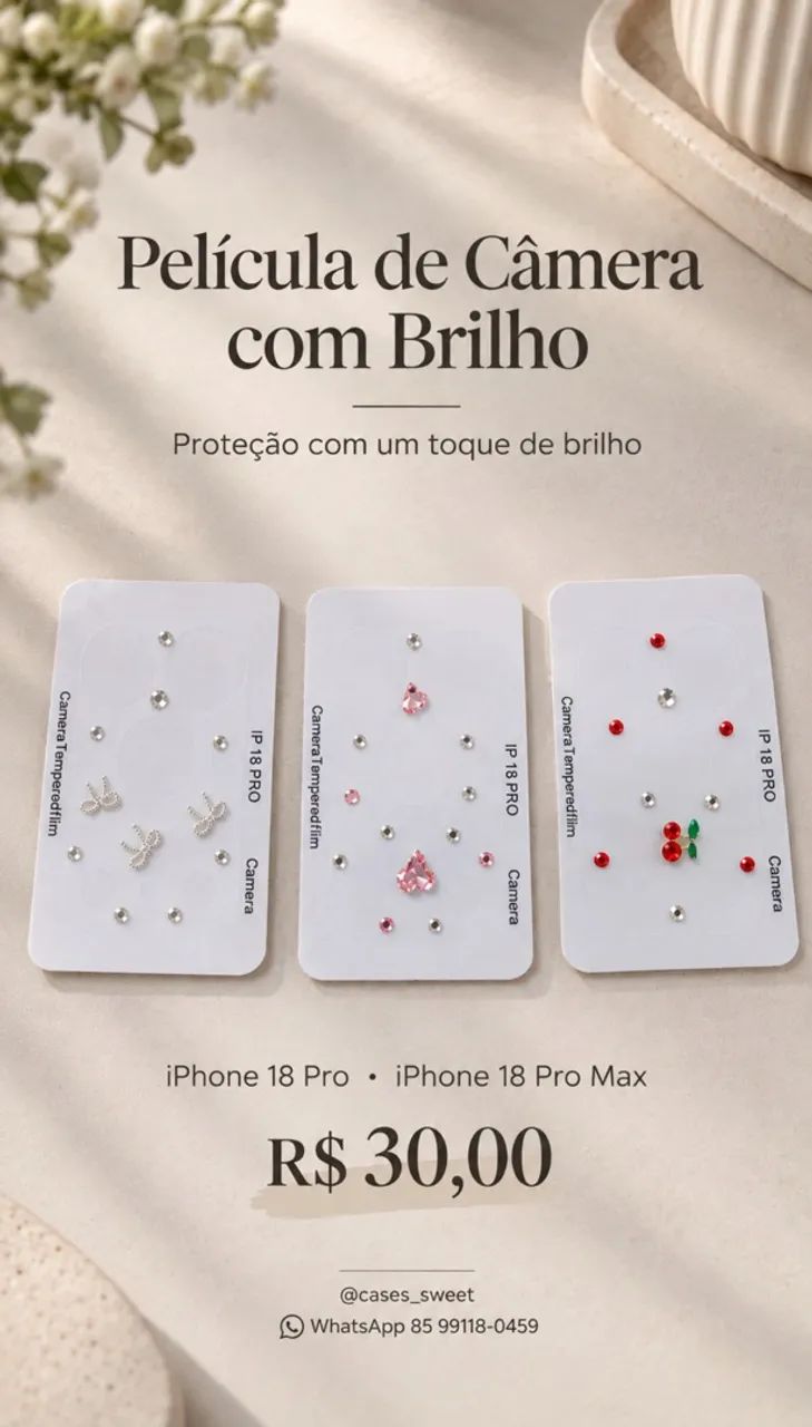 Película para Câmera com Brilho iPhone 18 Pro iPhone 18 Pro Max