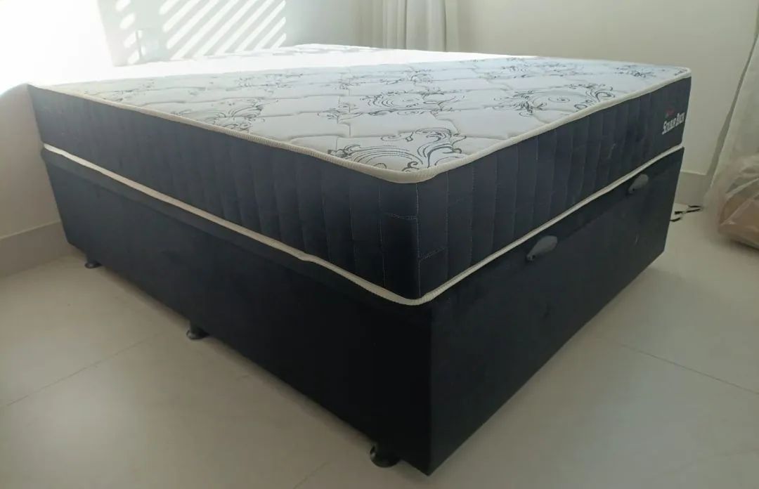 Cama box casal baú Blackk molas ensacadas pronta entrega  - Foto 2