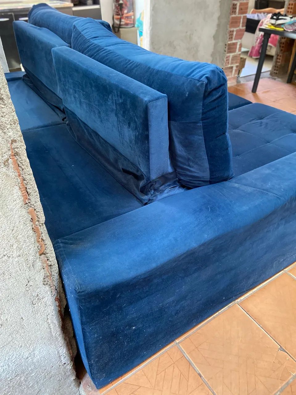Sofá retrátil azul  - Foto 3