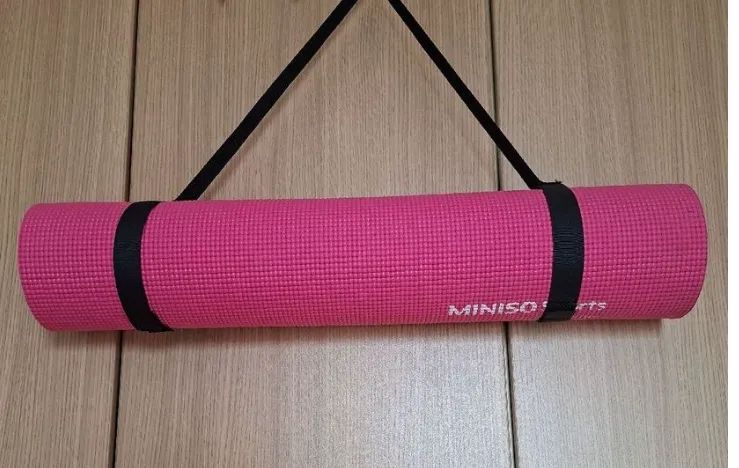 tapete esportivo pilates ioga rosa com alça
