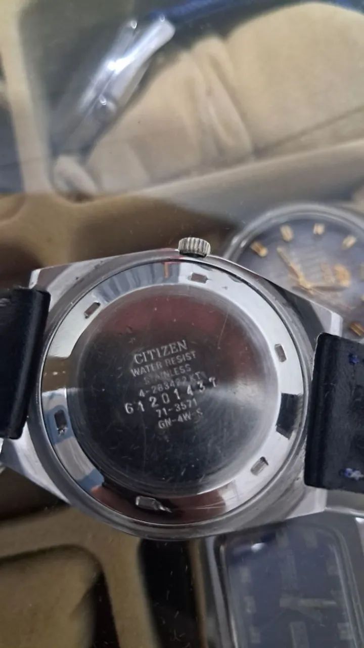 relógio citizen eagle 7 automático vintage 71-3571 - mostrador preto/roxo - Foto 2