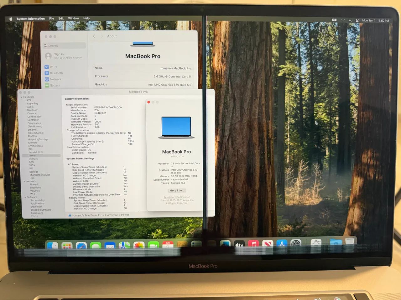 MacBook Pro 16㌅ Ci7 6Core・32GB バッテリー◎ MacBook Pro 16