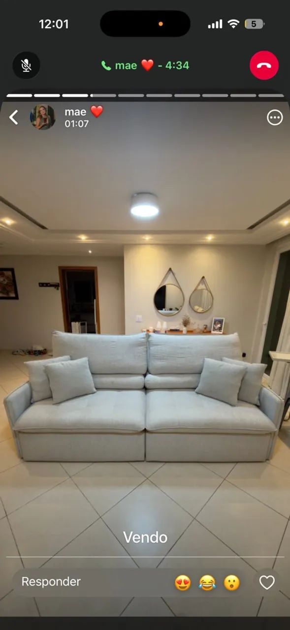 Sofa retratil reclinavel linho cinza 2,20m - Foto 2