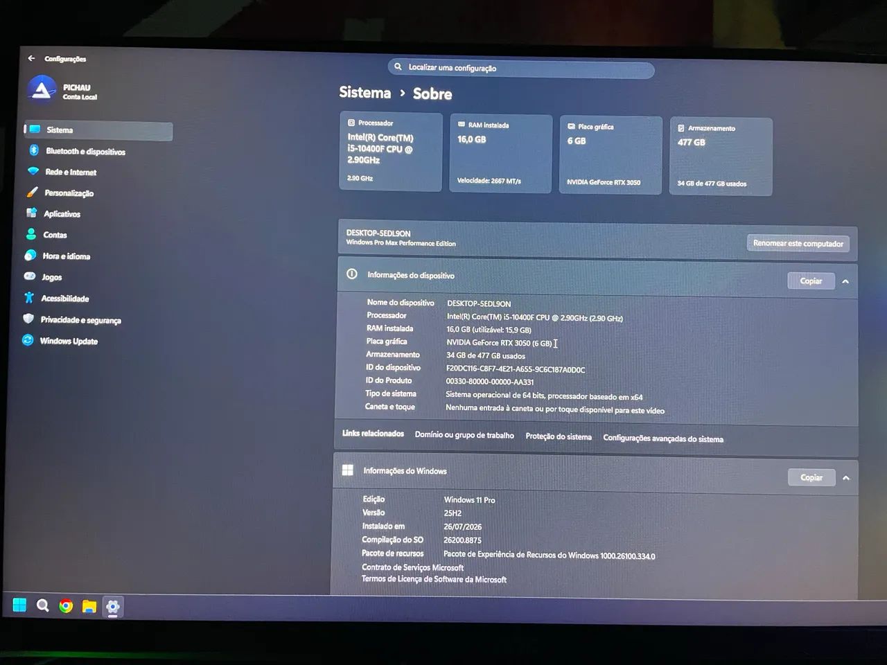 Pc gamer RTX 3050 6Gb  - Foto 3