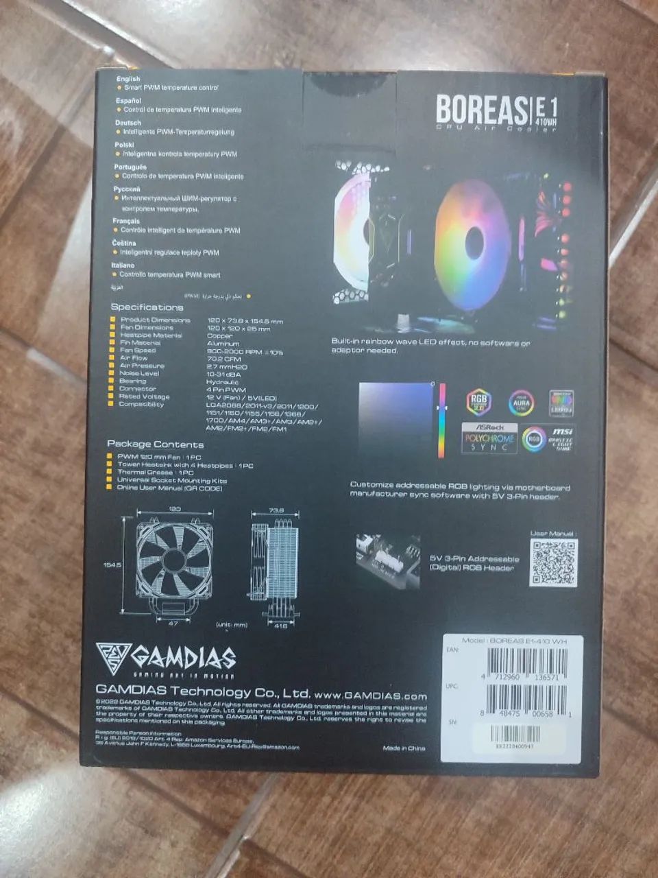Cooler Gamdias Boreas E1 410WH ARGB - Branco - 120mm - Foto 4