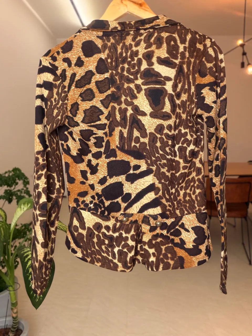Blazer de Lã M Animal Print Onça - Foto 4