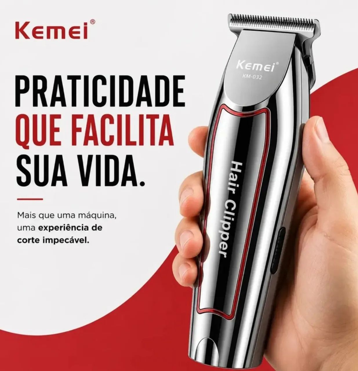 Máquina Acabamento Kemei KM-032 Barba Cabelo Bivolt - Foto 5