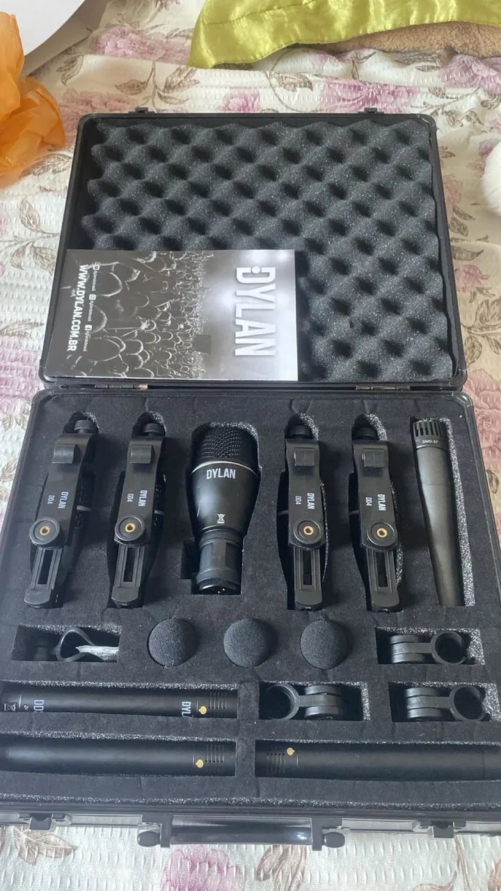 Kit Microfone Bateria DYLAN DD-9 - Microfones e Gravadores - Santo