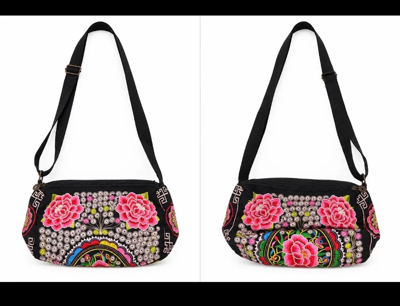 Bolsa bordada a linha