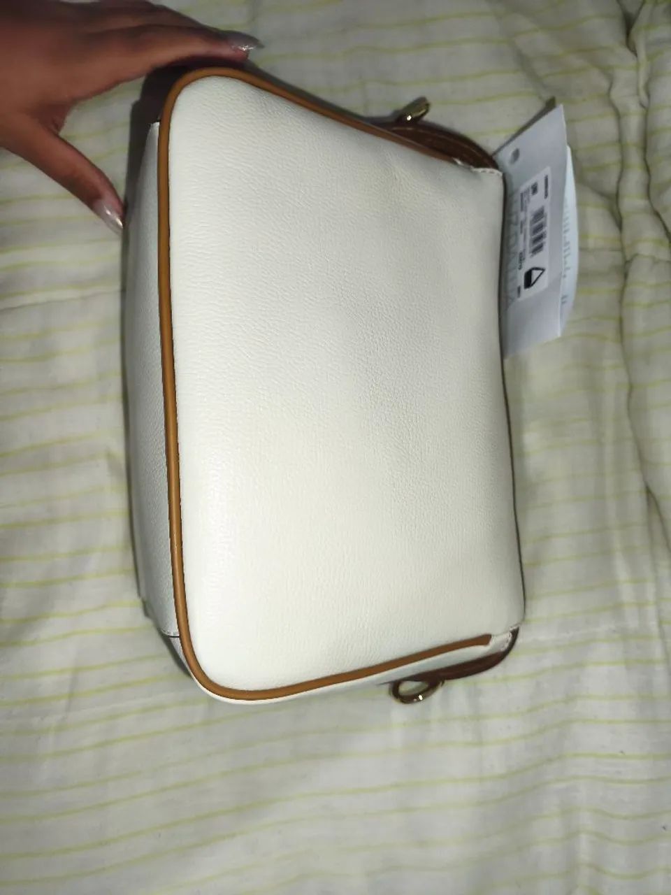 Bolsa Transversal Luz da Lua Couro Off-White - Foto 2