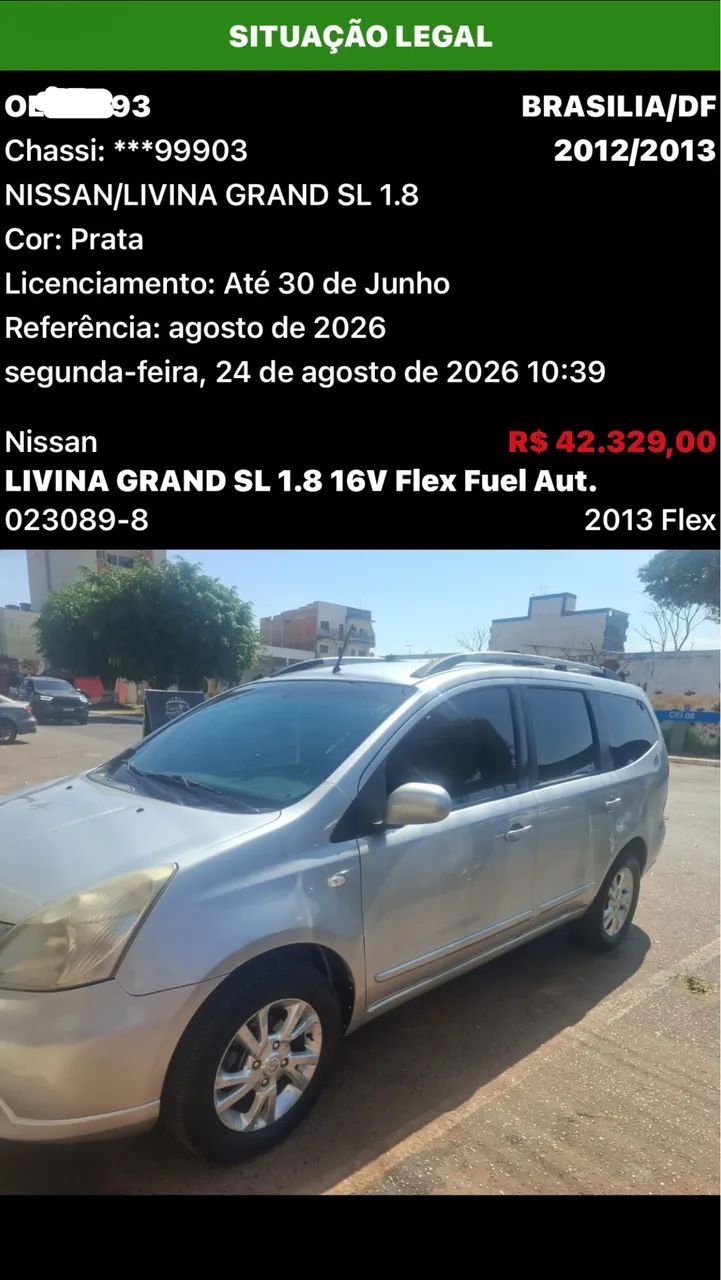 Nissan Livina LIVINA GRAND SL 1.8 16V Flex Fuel Aut. 2013