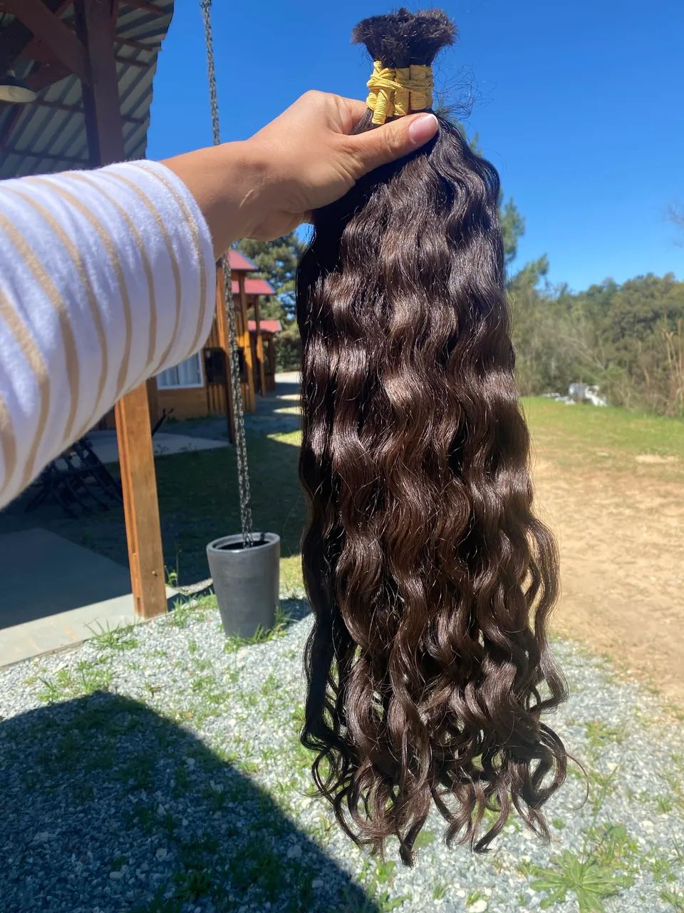 Cabelo Castanho virgem 170 gramas 50cm 