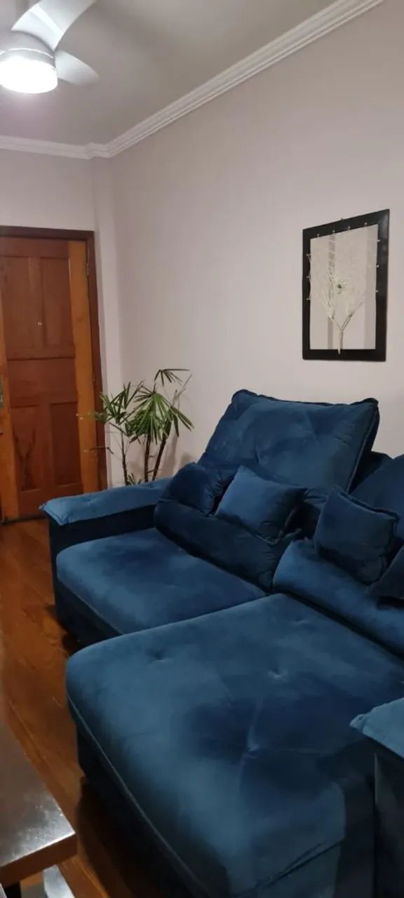 Sofá Retrátil Reclinável Azul-marinho, com 2,50m de comprimento  - Foto 4