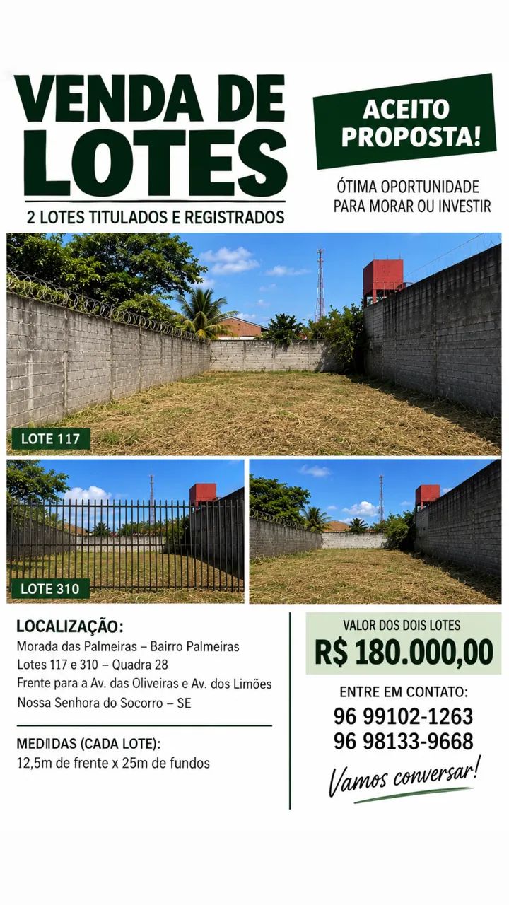 Terrenos registrados e titulados