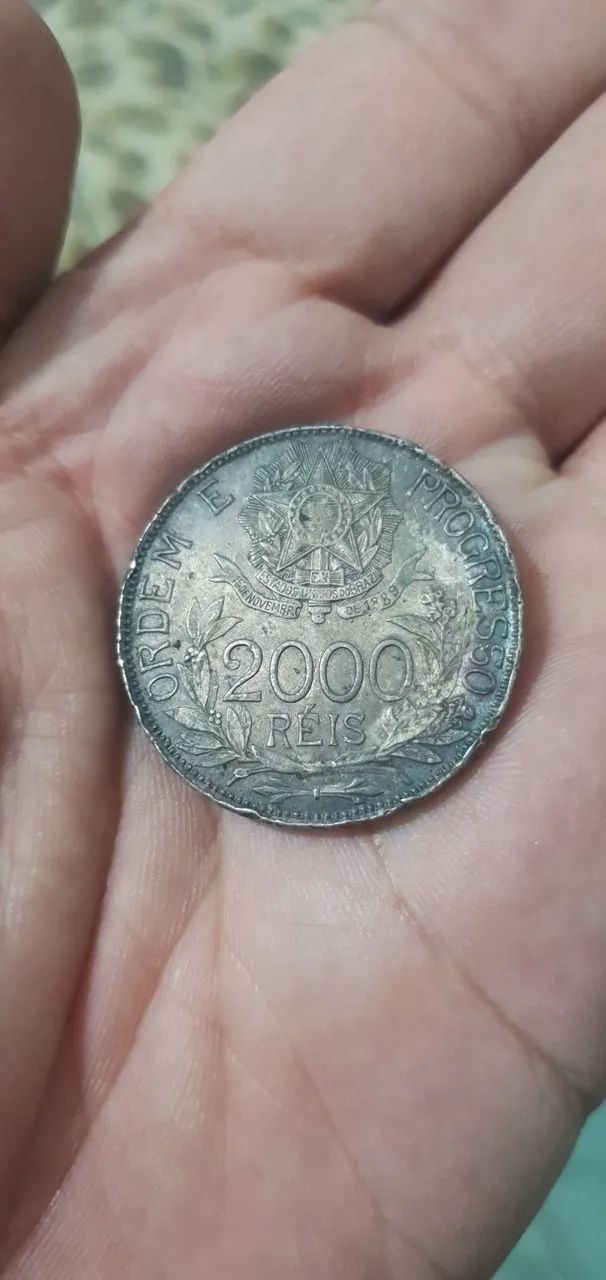 Moeda De Prata 2000 Réis 1912 - Estrelas Ligadas - Rara (mbc)
