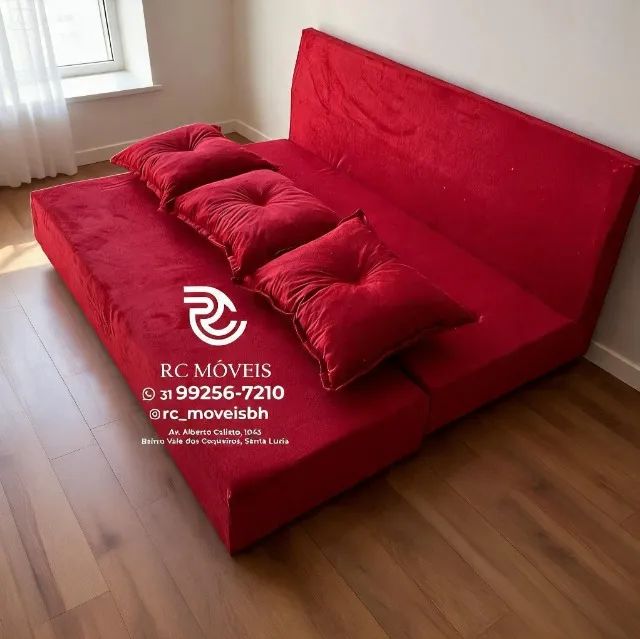Sofá Cama Bicama 1,70m Suede Cinza D33 Durável - Foto 5