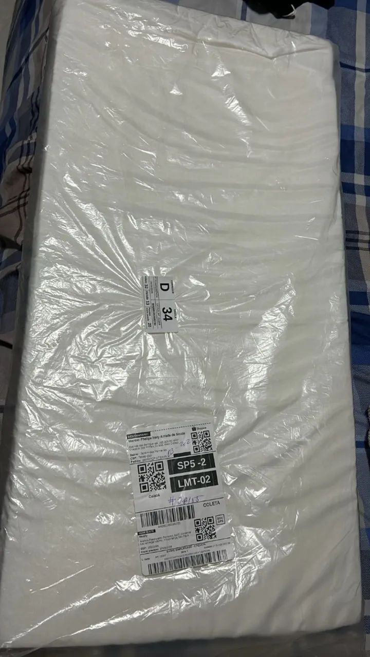 MATTRESS + BEDSHEET (BLUE) FOR CRIB (80X40 CM)