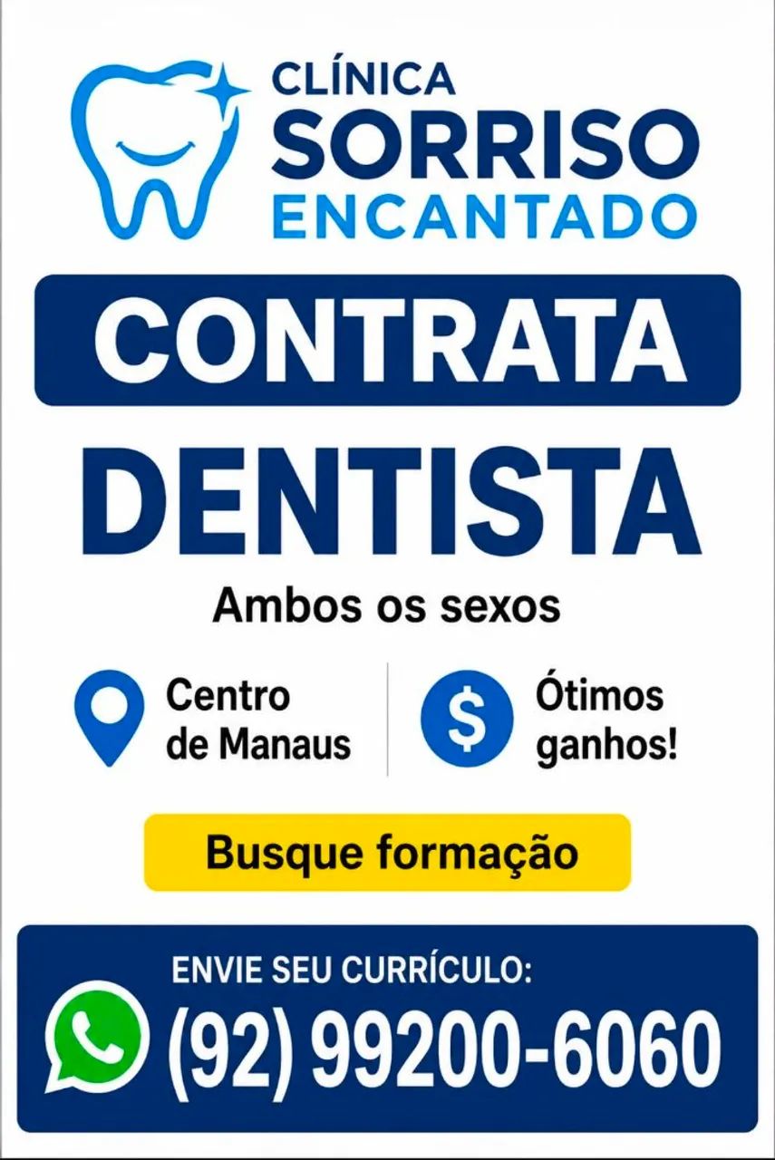 Vaga para dentista.