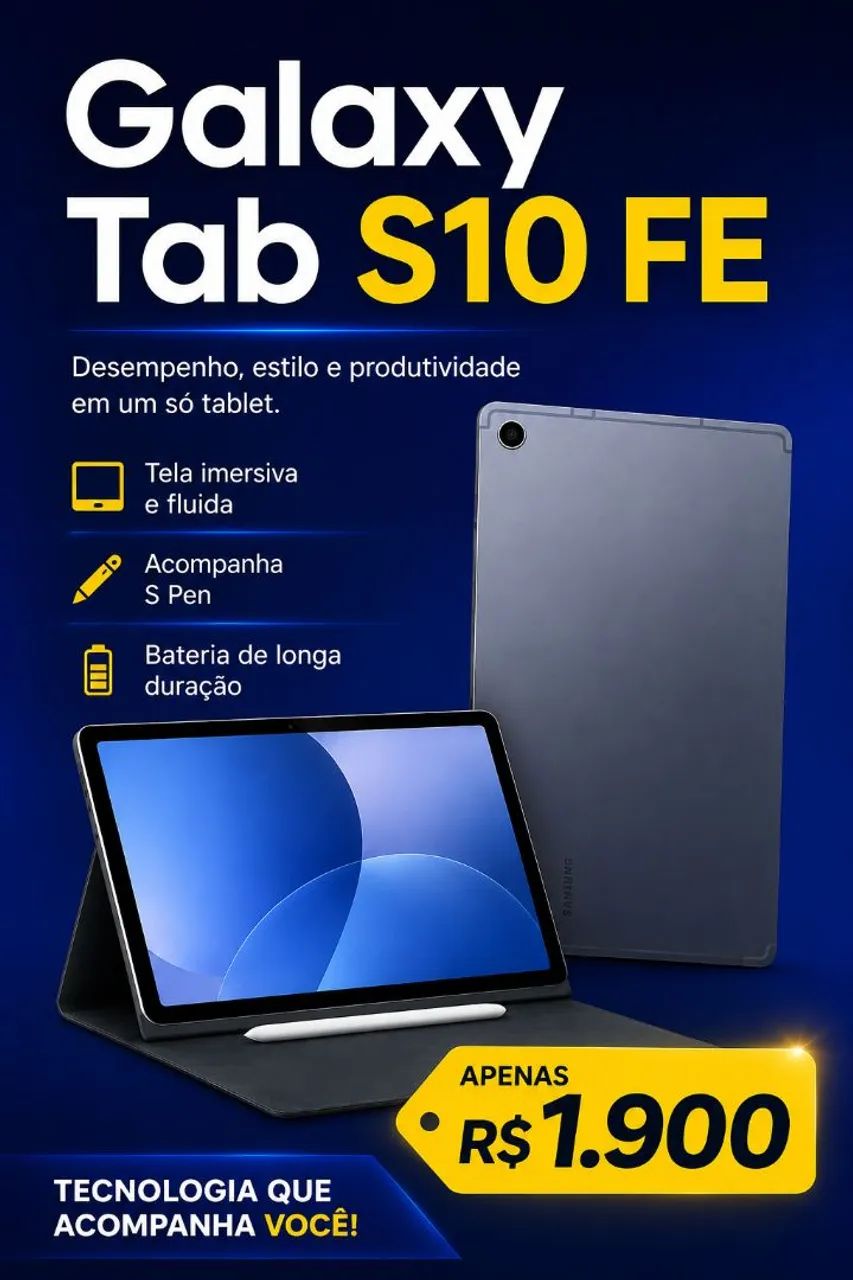 Galaxy Tab S10 Fe - Celulares e Smartphones - Tabuleiro do Martins