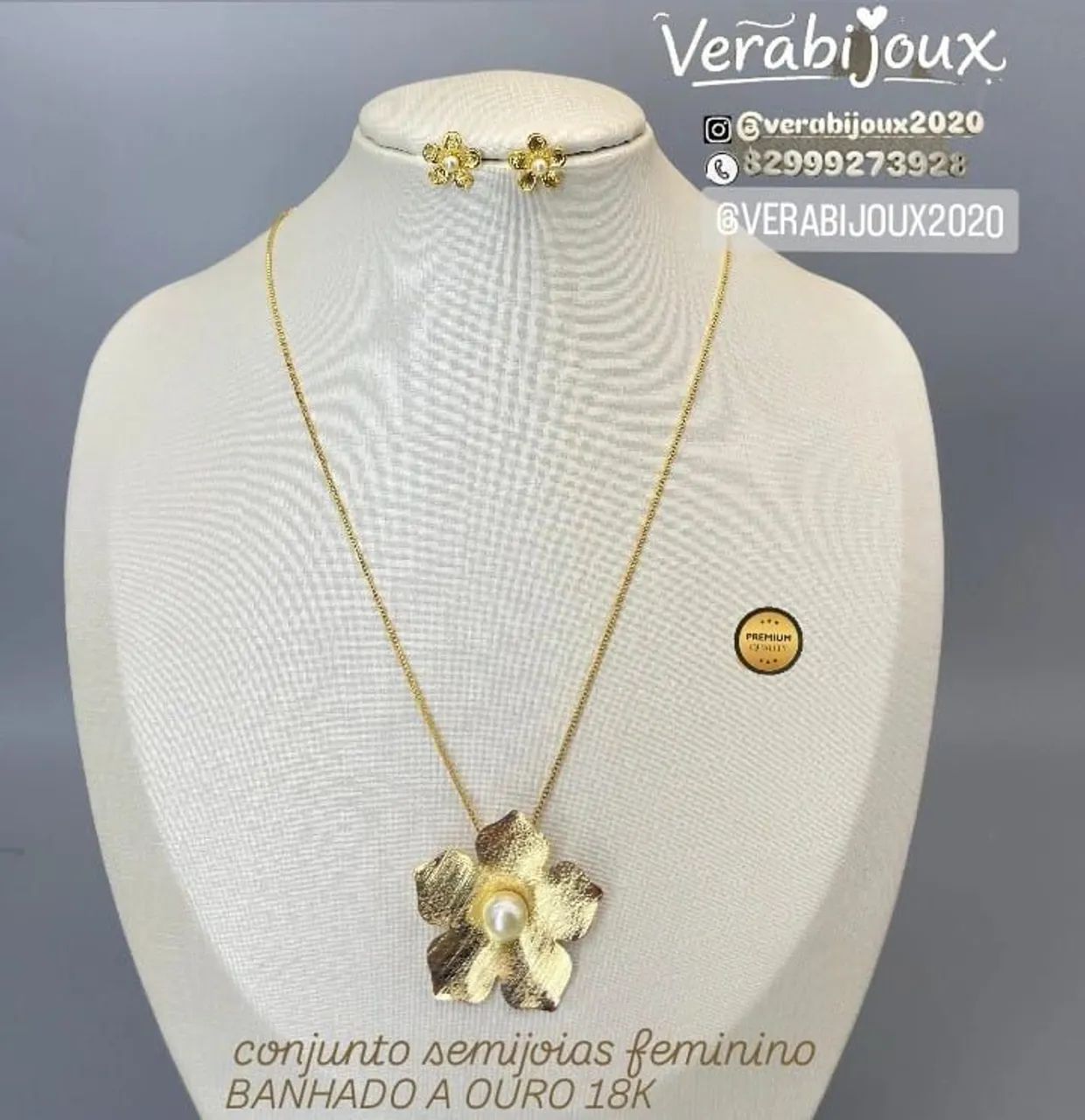 CONJUNTO SEMIJOIAS FEMININAS BANHADAS A OURO 18K  - Foto 3