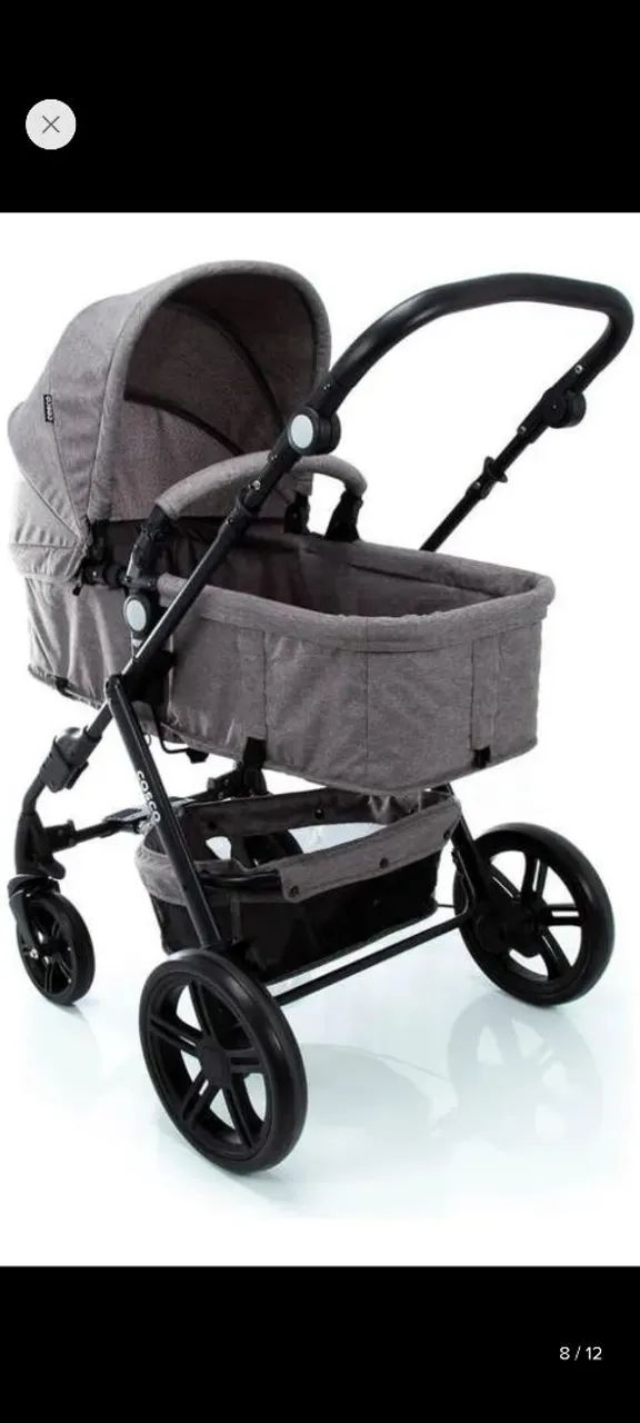 Carrinho + Bebê Conforto Cosco - Cinza - Foto 4