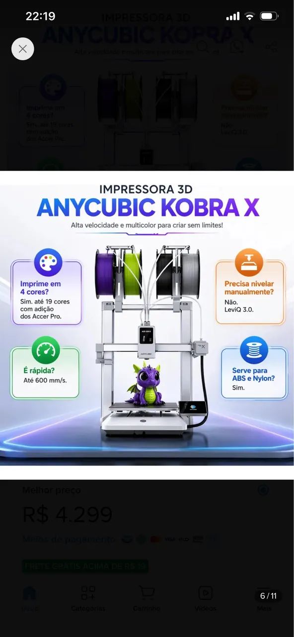 Impressora 3D anycubic kobra x - Foto 3
