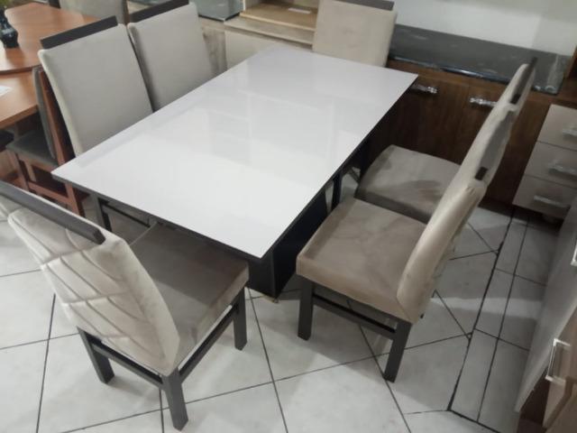 Mesa de vidro com 6 cadeiras - Foto 3
