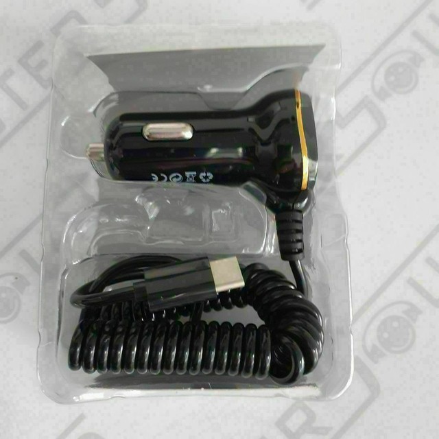 Kit carregador veícular. Com uma entrada usb. Cabo fixo. Com entrada tipo C. Novo. - Foto 2