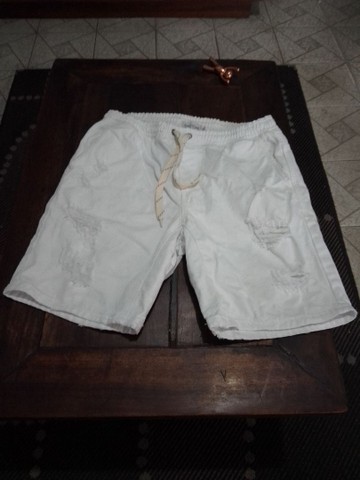 Bermuda Denin Jeans  branca. G. Excelente 