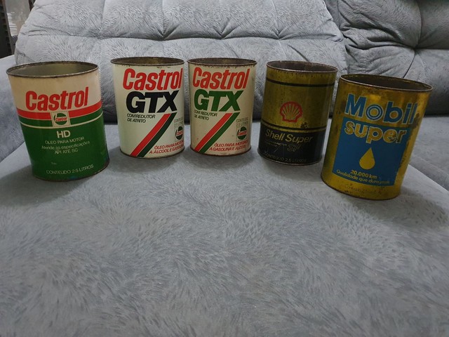 Antiguidade latas oleos antigas enfeites decoracao - Foto 4
