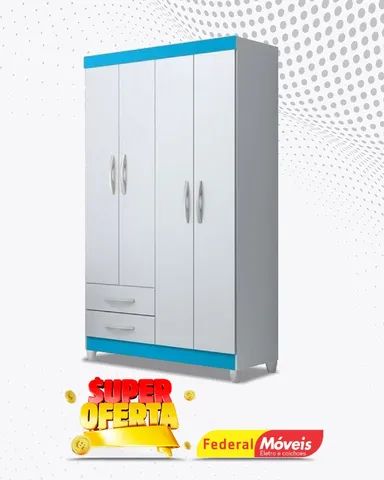 Guarda Roupa 4 Portas 2 Gavetas Super Lindo Novo