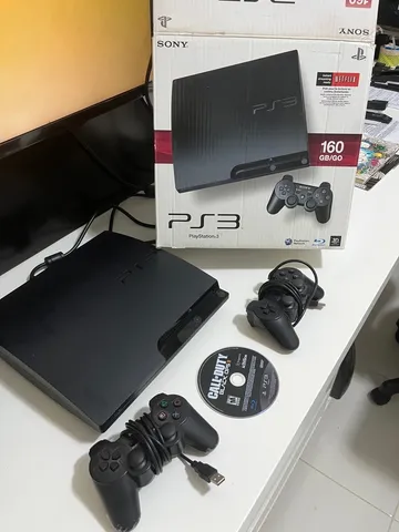 Console Sony PS3 Playstation 3 Slim 160GB com 1 Controle sem Fio e