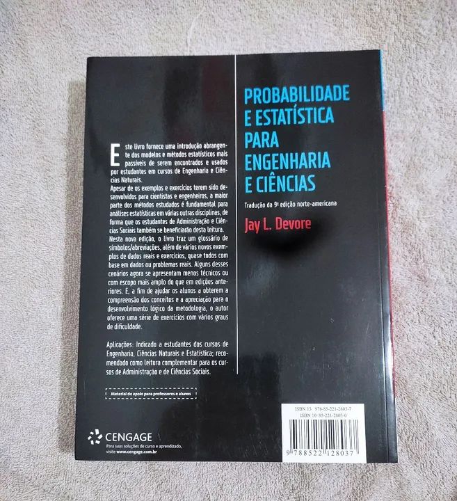 Probabilidade e Estatística para Engenharia e Ciências 9ª Edição - Foto 2