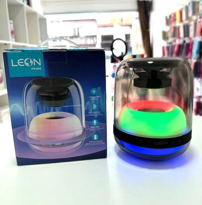 Caixa de Som Bluetooth LEON Prime com LED RGB - Foto 2