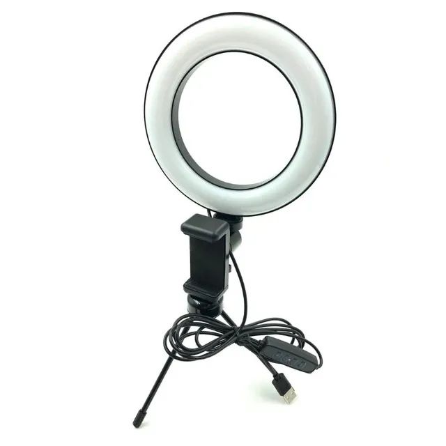 Luz Ring Light 16cm Tripé De Mesa Com Suporte Celular Gravar Vídeo - Foto 6