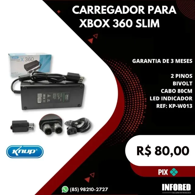 Carregador para Xbox 360 slim