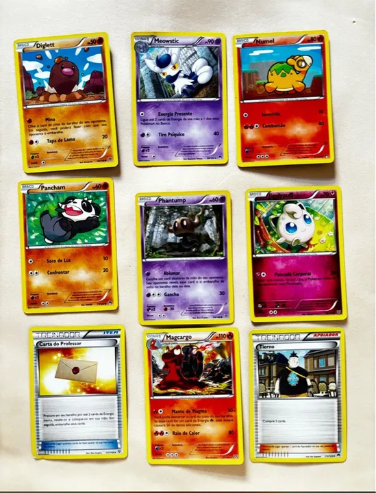 Lote de 9 cards Pokemon - Trading Cards - Combo - Ótimo estado