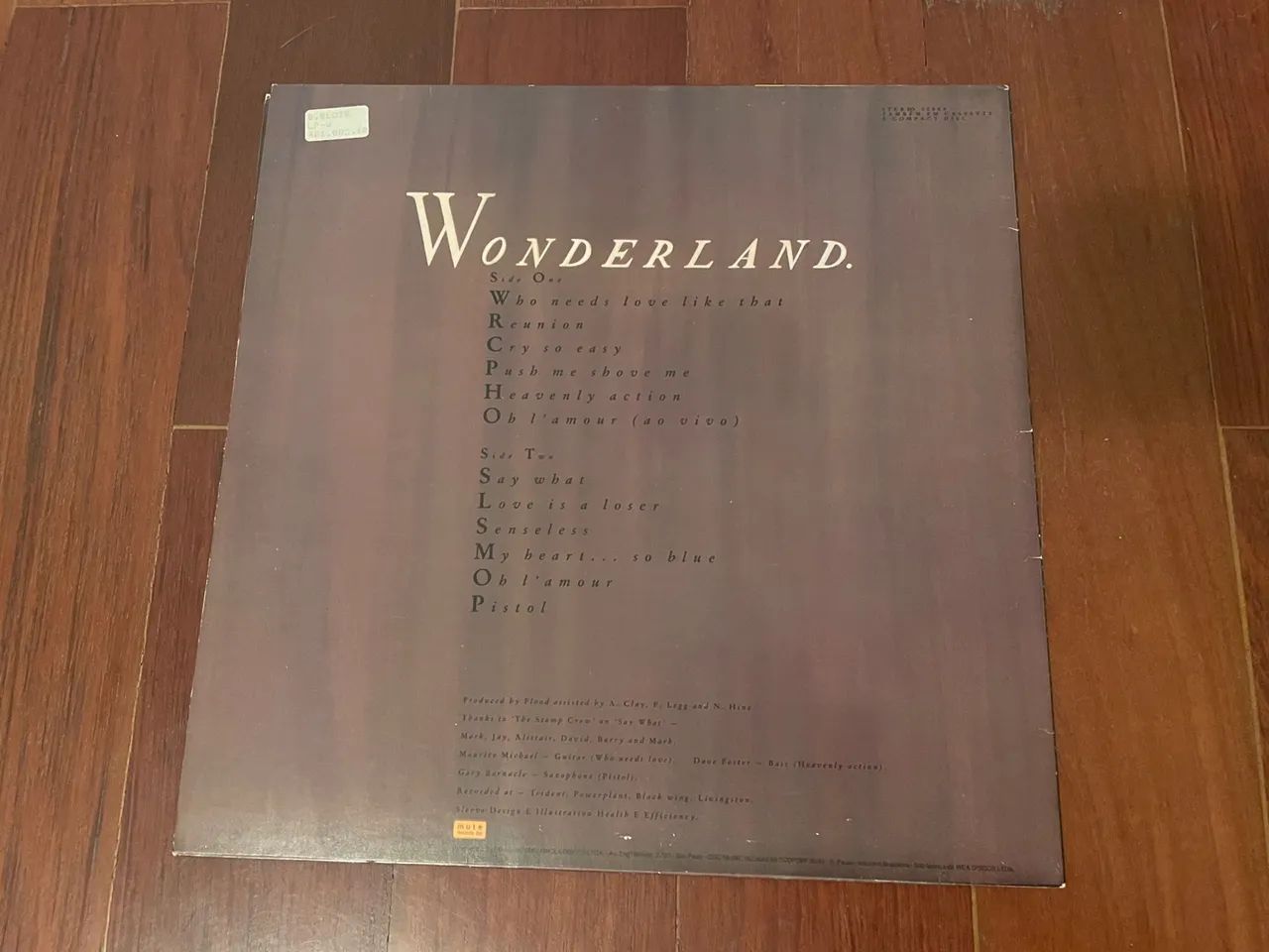 Capa do vinil Erasure - Wonderland (apenas capa e encarte) - Foto 2