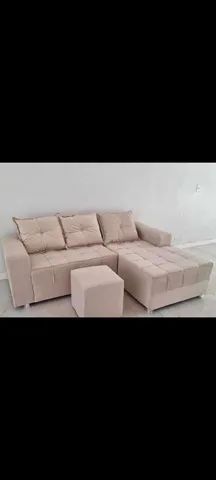 Sofá de 3 lugares mais puff de brinde entrega grátis  - Foto 4
