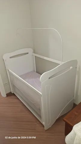 Berço + colchão impermeavel + mosquiteiro - Foto 3