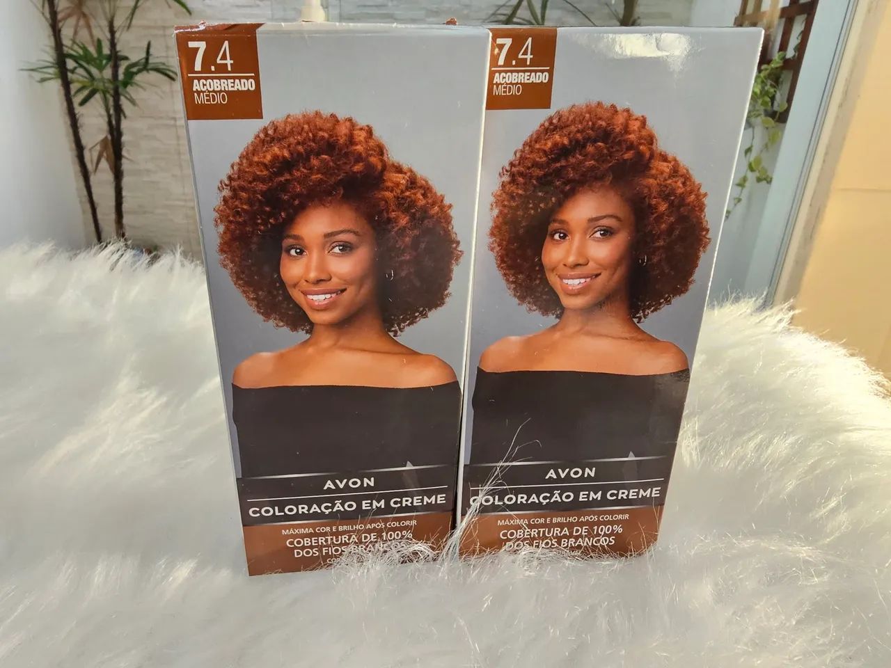 Coloração em creme Avon 7.4 acobreado médio 2 unidades